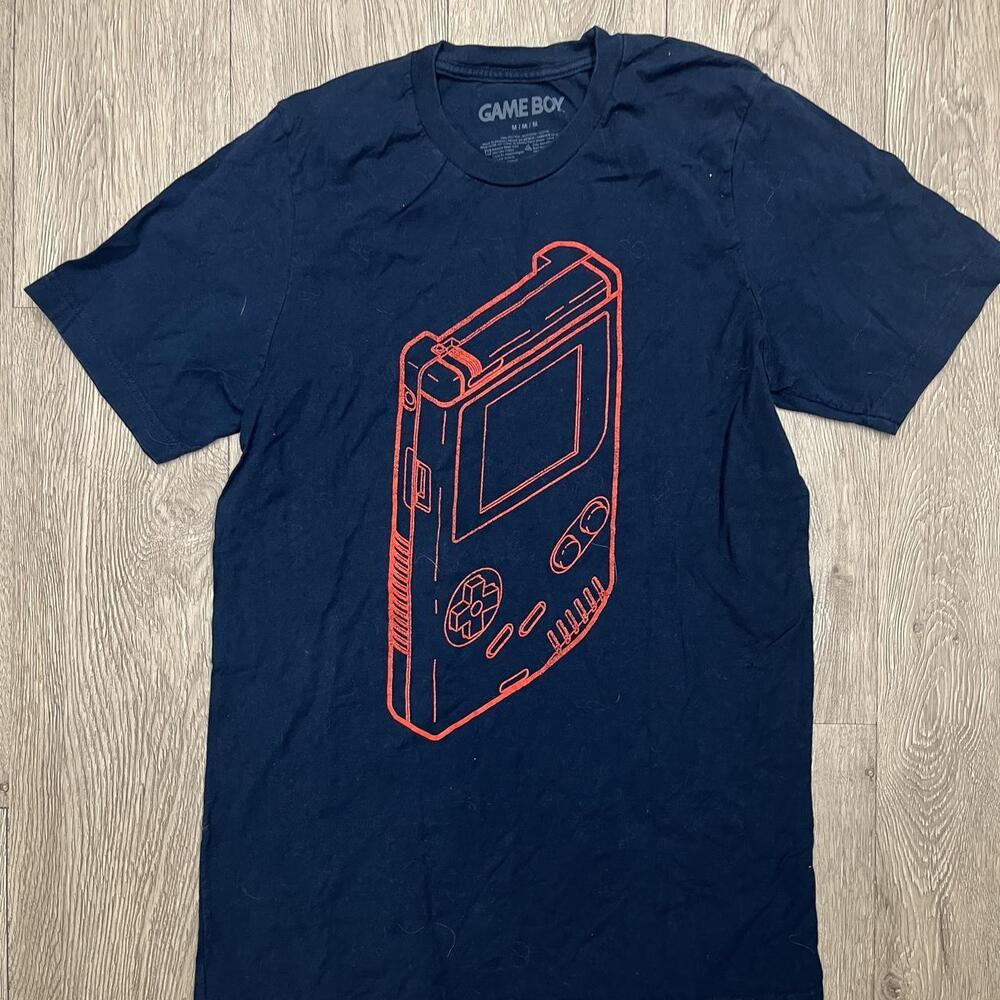 Game Boy mens T-Shirt with red outline of a Game Boy console